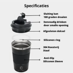 Castagnola Design RVS Koffiebeker To Go - Zwart - 380ml - Thermosbeker - Theebeker -Bestek Winkel 1200x1200 32