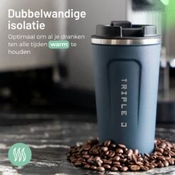 Triple J® Koffiebeker To Go - Thermosbeker - BPA & Lekvrij - 510ml - Blauw -Bestek Winkel 1200x1200 47