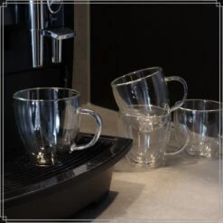 OTIX Dubbelwandige Koffieglazen - Koffiekopjes - 180 Ml - Set Van 4 - Transparant - Latte Macchiato Glazen -Bestek Winkel 1200x1200 499