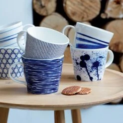 Royal Doulton Pacific - 6x Mok / Beker - Porselein - Wit / Blauw - 450 Ml - Set Van 6 Mokken -Bestek Winkel 1200x1200 510