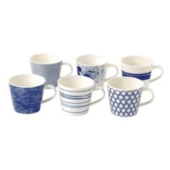 Royal Doulton Pacific - 6x Mok / Beker - Porselein - Wit / Blauw - 450 Ml - Set Van 6 Mokken -Bestek Winkel 1200x1200 511