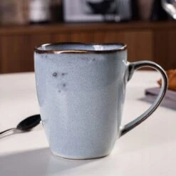 Koffiekopjes - Cappuccino Kop - Theemok - Koffiebeker - Blauw - 320ml - Set Van 6 -Bestek Winkel 1200x1200 522