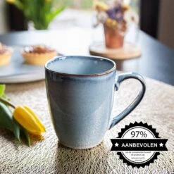 Koffiekopjes - Cappuccino Kop - Theemok - Koffiebeker - Blauw - 320ml - Set Van 6 -Bestek Winkel 1200x1200 523