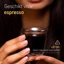 Dubbelwandige ESPRESSO Glazen Van Borosilicaat - Warme En Koude Dranken Kopjes - 70 ML - Set Van 4 -Bestek Winkel 1200x1200 527