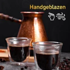 Dubbelwandige ESPRESSO Glazen Van Borosilicaat - Warme En Koude Dranken Kopjes - 70 ML - Set Van 4 -Bestek Winkel 1200x1200 529