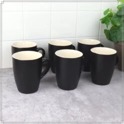 OTIX Koffiekopjes - Met Oor - Set Van 6 - Theekoppen - 340ml - Zwart - Keramiek -Bestek Winkel 1200x1200 574