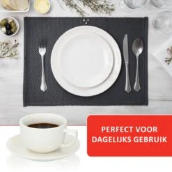 Alpina Tafelservies - Serviesset 40-delig - 8 Persoons - Vaatwasserbestendig - Geschikt Voor Magnetron - Wit -Bestek Winkel 1200x1200 615