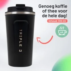 Triple J® Koffiebeker To Go - Thermosbeker - BPA & Lekvrij - 510ml - Zwart 14 Triple J® Koffiebeker To Go - Thermosbeker - BPA & Lekvrij - 510ml - Zwart -Bestek Winkel 1200x1200 63