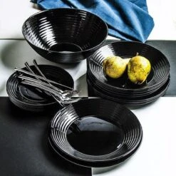 Luminarc Harena Serviesset - Zwart - 19-delig - 6 Persoons -Bestek Winkel 1200x1200 630