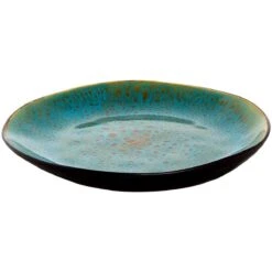 Palmer Serviesset Lotus Stoneware 6-persoons 24-delig Zwart Turquoise -Bestek Winkel 1200x1200 634