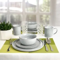 Excellent Serviesset - Servies - 16 Stuks - Aardewerk - Grijs -Bestek Winkel 1200x1200 674