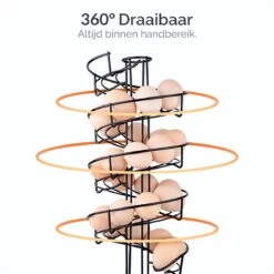 Goliving Eierrek - Eierhouder - Eiermand - Eieren Bewaren - Draaibaar - Ruimtebesparend - RVS - Zwart -Bestek Winkel 1200x1200 767