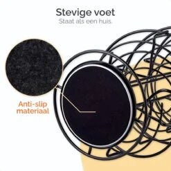 Goliving Eierrek - Eierhouder - Eiermand - Eieren Bewaren - Draaibaar - Ruimtebesparend - RVS - Zwart -Bestek Winkel 1200x1200 768