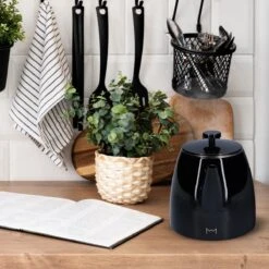 Vaja® Theepot Juliette Met Filter - Dubbelwandig -Theekan 1.0L - Glimmend Zwart -Bestek Winkel 1200x1200 815