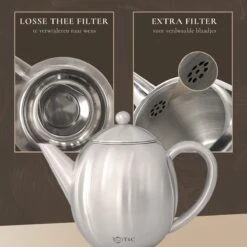 T&C Theepot Met Filter En Dubbelwandig - 1,2L - Matte Grijs -Bestek Winkel 1200x1200 827