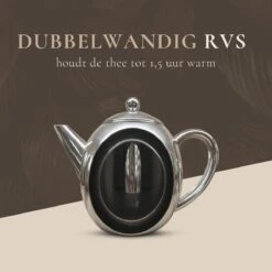 T&C Theepot Met Filter En Dubbelwandig - 1,2L - Matte Grijs -Bestek Winkel 1200x1200 829