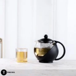Tolussa Premium Theepot Glas Met Filter - 1.25L - Zwart - Isolerend - Lekt Niet -Bestek Winkel 1200x1200 839
