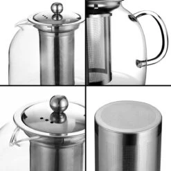 Monzana Theepot Glas - Met Theepotverwarmer – Voor 1,5 Liter RVS Zeef 10 Monzana Theepot Glas - Met Theepotverwarmer – Voor 1,5 Liter RVS Zeef -Bestek Winkel 1200x1200 849