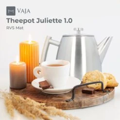Vaja® Theepot Camille Met Filter - Zilver - 1.0L - RVS Dubbelwandig - Theekan -Bestek Winkel 1200x1200 856