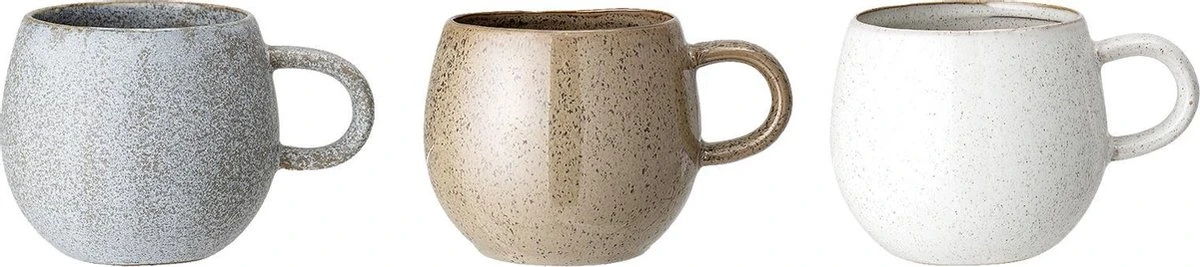 Bloomingville Addison Mokken - Aardewerk - Set Van 3 1 Bloomingville Addison Mokken - Aardewerk - Set Van 3