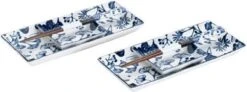 Tokyo Design Studio Flora Japonica Sushi Plate Set W/Giftbox And Chop 4pcs -Bestek Winkel 1200x445
