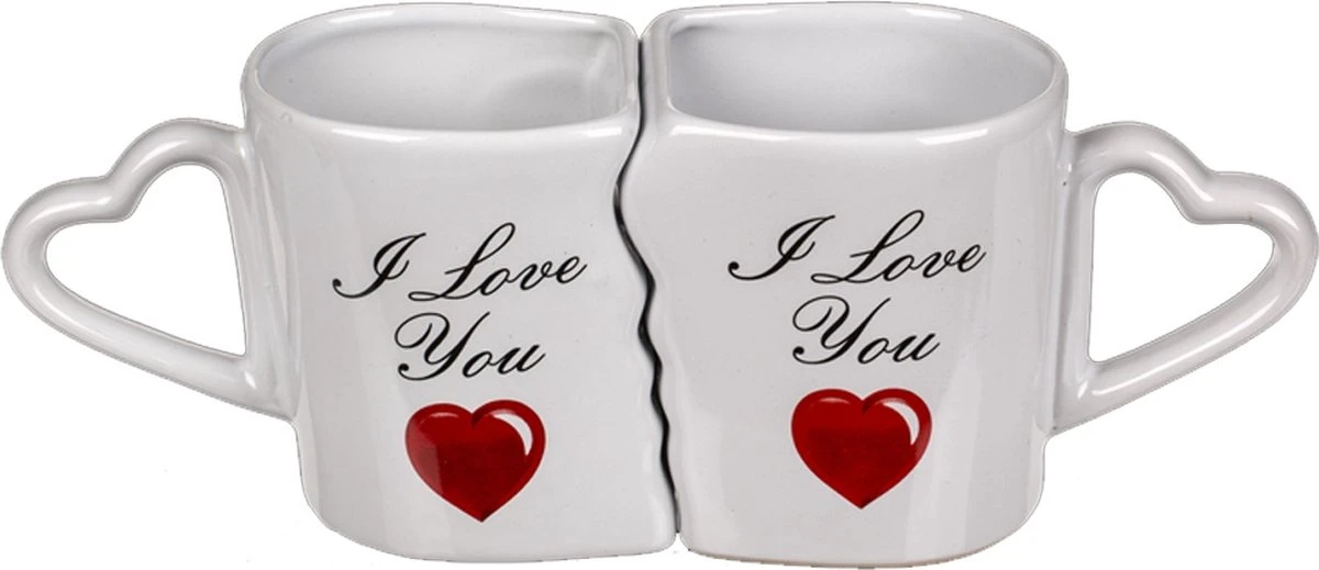 I Love You Kopjesset Met Hartvormig Handvat (Set Van 2) 8 I Love You Kopjesset Met Hartvormig Handvat (Set Van 2) - Afbeelding 8