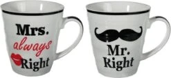 Out Of The Blue Mr. & Mrs. Right Bekers - Beker - 2 Stuks -Bestek Winkel 1200x551