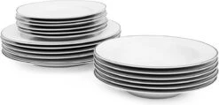 Serviesset Bordenset 6 Persoons 18 Delig - Wit Met Zwart Randje 9 Serviesset Bordenset 6 Persoons 18 Delig - Wit Met Zwart Randje -Bestek Winkel 1200x579 1