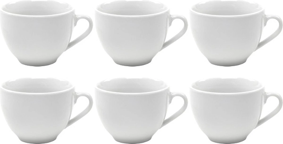 Merkloos Koffie Kopjes – Koffiekopjes – Koffiemokken – Cappuccino – Set Van 6 – Porselein – 250 Ml – Wit 1 Merkloos Koffie Kopjes – Koffiekopjes – Koffiemokken – Cappuccino – Set Van 6 – Porselein – 250 Ml – Wit