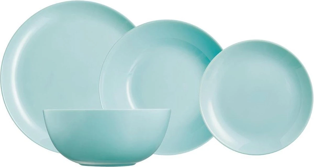 Luminarc Diwali Serviesset - 19-delig - 6 Persoons - Turquoise 1 Luminarc Diwali Serviesset - 19-delig - 6 Persoons - Turquoise