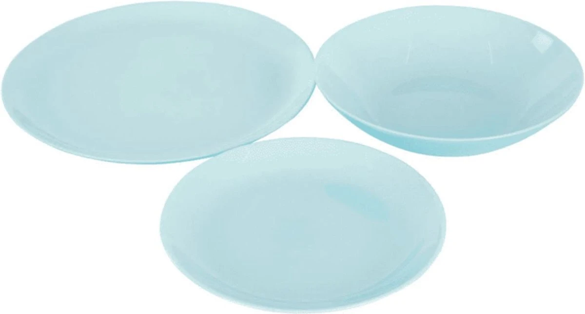 Luminarc Diwali Serviesset - 19-delig - 6 Persoons - Turquoise 3 Luminarc Diwali Serviesset - 19-delig - 6 Persoons - Turquoise - Afbeelding 3