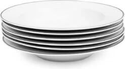 Serviesset Bordenset 6 Persoons 18 Delig - Wit Met Zwart Randje 7 Serviesset Bordenset 6 Persoons 18 Delig - Wit Met Zwart Randje -Bestek Winkel 1200x662