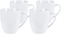 Excellent Houseware Set Van 4x Stuks Bekers/mokken Wit 380 Ml Van Porselein - Melkbekers -Bestek Winkel 1200x682 1