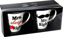 Out Of The Blue Mr. & Mrs. Right Bekers - Beker - 2 Stuks -Bestek Winkel 1200x706