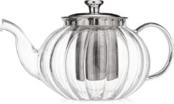 Glazen Theepot Met Filter (RVS) - 1.2 Liter - Pompoen Design - Thee Infuser – Borosilicaat – Anti-druppel Tuit -Bestek Winkel 1200x726 2