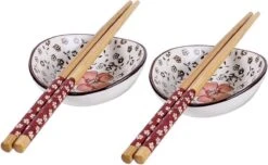Winkrs | 2 Persoons Japanse Sushi Servies Set (rood) Met Eetstokjes, Kommetjes En Opleggers Voor Stokjes -Bestek Winkel 1200x740