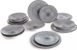 Quid Geneva Bordenset 18 Delig - Zwart Wit