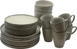 Serviesset 6 Persoons - 24 Delig - Kade 171 - Stone Grey - 6 Personen - Allen Uniek