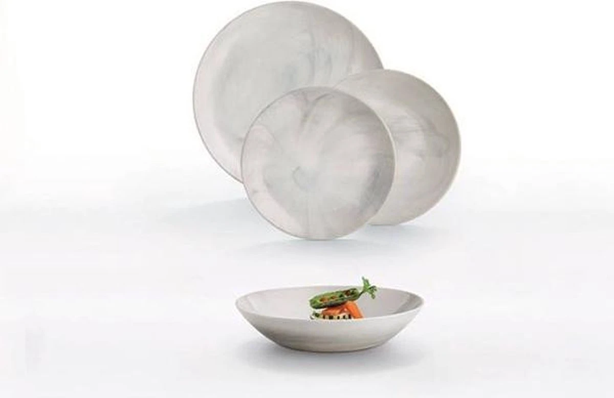 Luminarc Diwali Marble Serviesset - 18 Delig - Graniet Marmer Look - Cadeau Voor Man - Cadeau Voor Vrouw - Kerstcadeau 3 Luminarc Diwali Marble Serviesset - 18 Delig - Graniet Marmer Look - Cadeau Voor Man - Cadeau Voor Vrouw - Kerstcadeau - Afbeelding 3