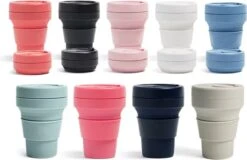 Koffiebeker - Reisbeker - Siliconen Beker - Opvouwbaar - Zwart - Drinkbeker - To Go -Bestek Winkel 1200x777