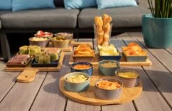 Cosy & Trendy Serveerplank Bamboe Dia 25 Cm Met 5x Luxe Hapjes/saus/tapas Schaaltjes -Bestek Winkel 1200x778 2