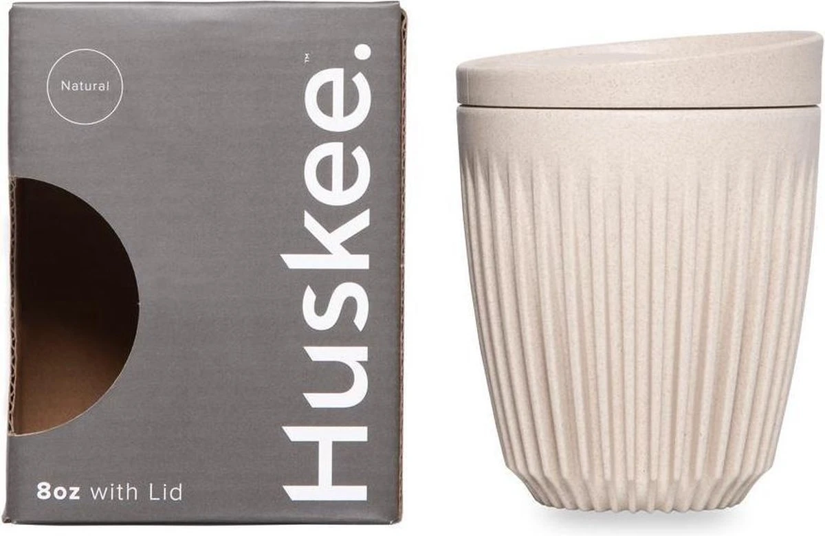 HuskeeCup & Deksel - Koffiebeker - Medium - 8oz/24cl - Natural 4 HuskeeCup & Deksel - Koffiebeker - Medium - 8oz/24cl - Natural - Afbeelding 4