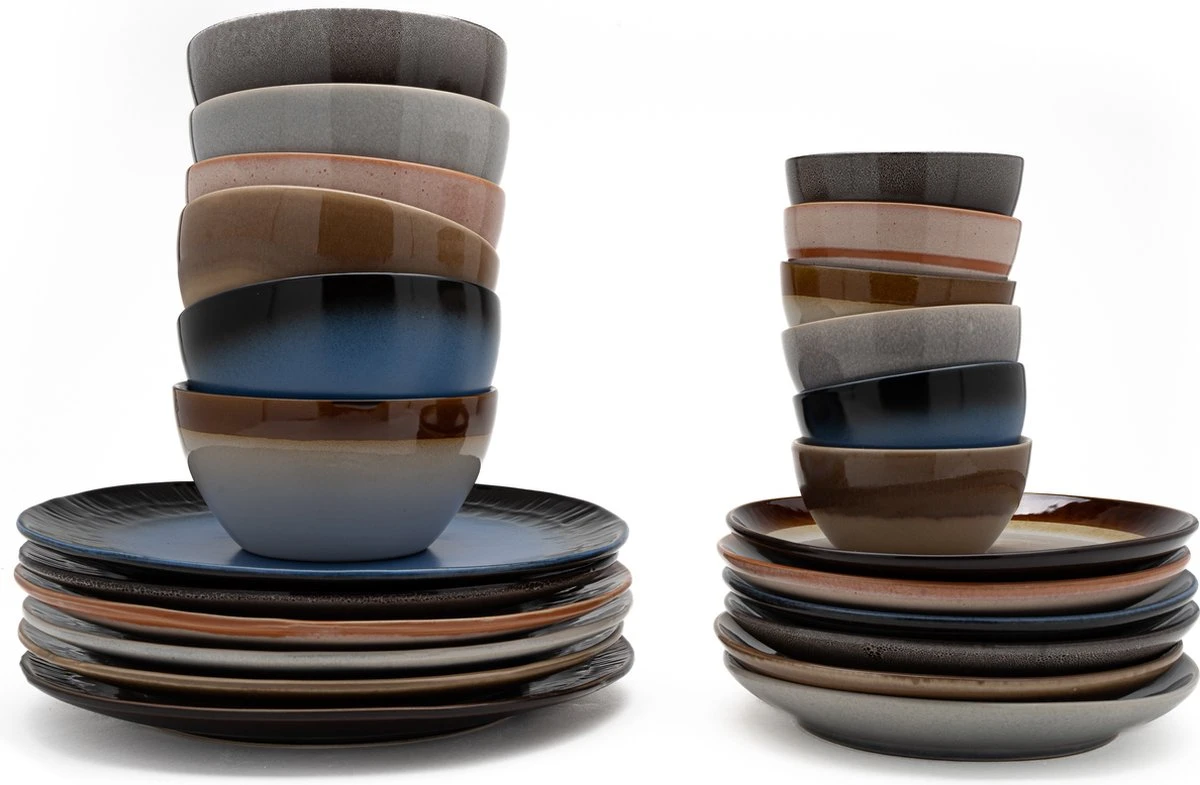 Serviesset 6 Persoons - 24 Delig - Kade 171 - Earth Syle - 6 Personen - Allen Uniek 1 Serviesset 6 Persoons - 24 Delig - Kade 171 - Earth Syle - 6 Personen - Allen Uniek