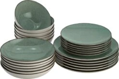 Lite-Body Serviesset Hermes - Mintgroen Spikkel - 6 Personen - 24 Delig