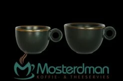 Cappuccinokopje - 200ml - Mosterdman - 6 Kopjes Mat Zwart Gloomy -Bestek Winkel 1200x796 1