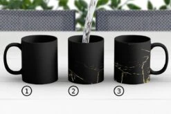 Magische Mok - Foto Op Warmte Mokken - Koffiemok - Marmer - Zwart - Goud - Luxe - Magic Mok - Beker - 350 ML - Theemok -Bestek Winkel 1200x800 10
