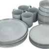 4goodz Deluxe Aardewerk Servies 4 Personen / 16 Delig - Grijs