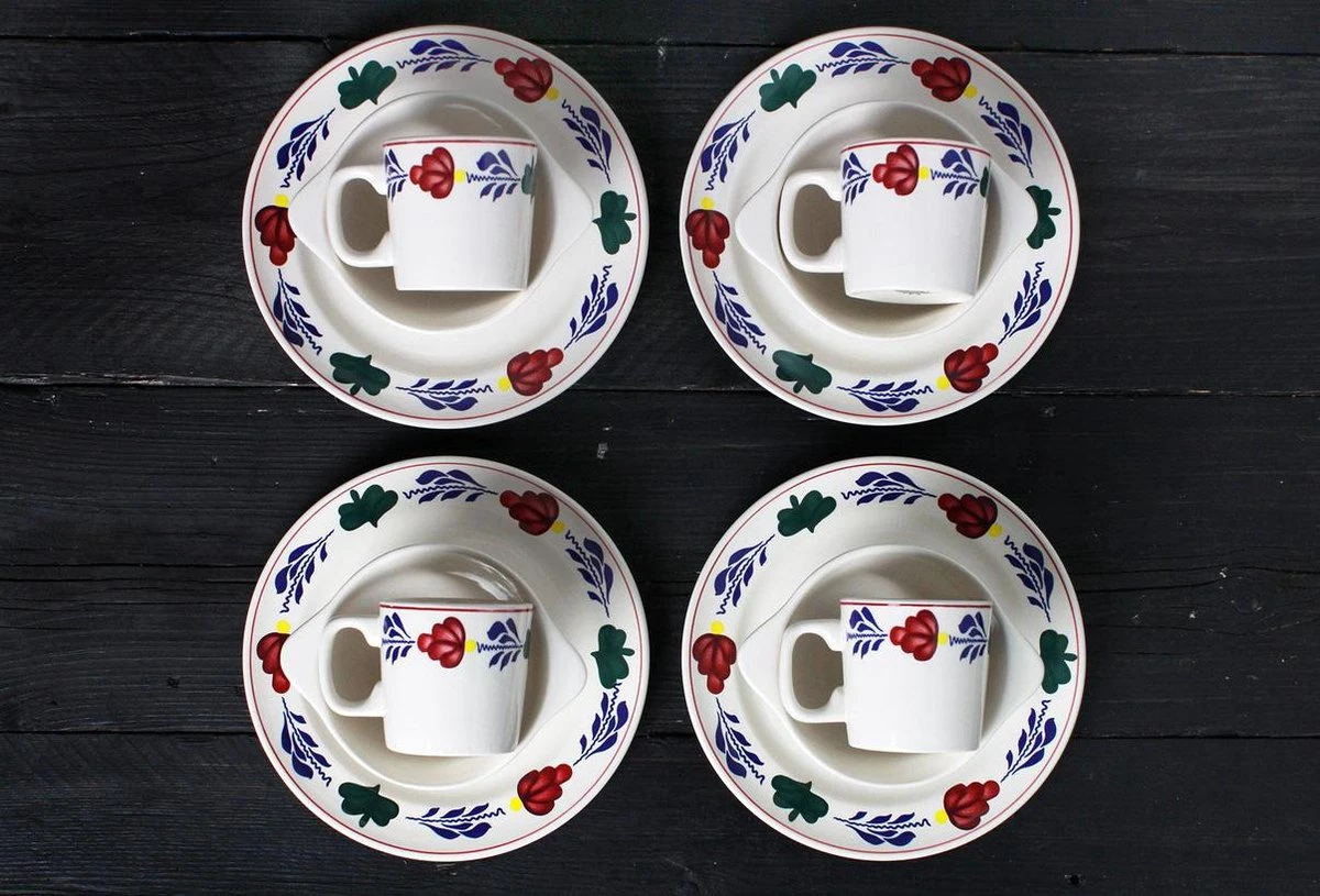 Boerenbont Set Van 4 Bekers Roeland 2 Boerenbont Set Van 4 Bekers Roeland - Afbeelding 2