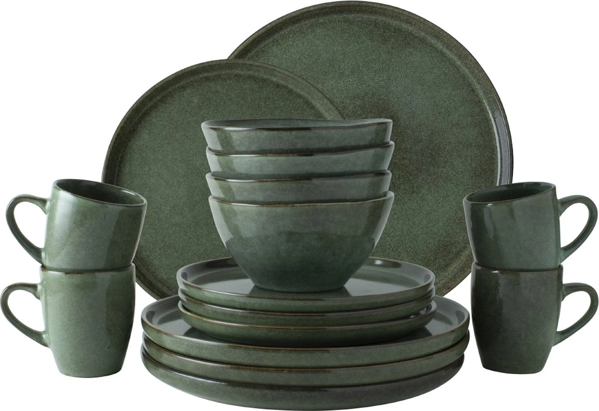 Dutch Rose Serenity - Dutch Rose Set 16 Delig Servies Groen 1 Dutch Rose Serenity - Dutch Rose Set 16 Delig Servies Groen