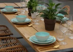 Cosy & Trendy Granite Blue - Serviesset 6 Persoons - 18 Delig - Met Table Style Zomers Droogbloemen Boeket -Bestek Winkel 1200x850